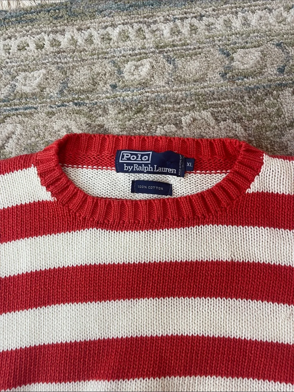 Vintage 90’s Polo Ralph Lauren crewneck cotton sweater. Size XL